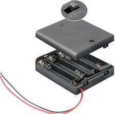 PORTABATTERIE 4X PILA STILO AA CON INTERRUTTORE box porta batteria pile cavo