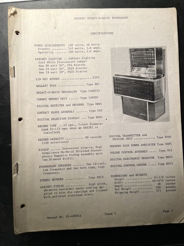 Juke box seeburg sps - seeburg, 160