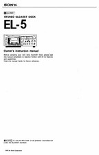 Sony EL-5 Elcaset Deck Owners