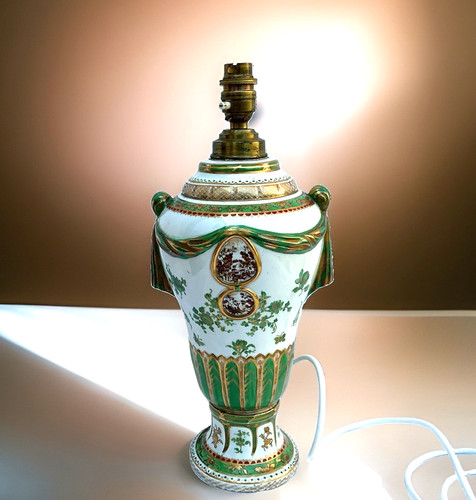 Hand painted green porcelain - hand,