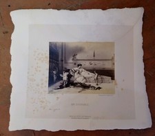 ? LITOGRAFIA FOTO 800 STAMPA GOUPIL & CIE UN COUPABLE FEMME AVEC ENFANTS NOBLE