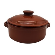 Tegame Monocolore con Coperchio in Ceramica Smaltata - Diam. 25 cm Altezza 9 cm