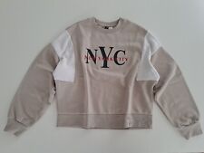 Felpa oversize DIVIDED by H&M ragazza tg S 40-42it donna maglia NYC beige 