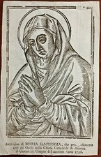 MADONNA DEL DUOMO DI ANCONA - MIRACOLO S. CIRIACO - XILOGRAFIA ORIGINALE 1796