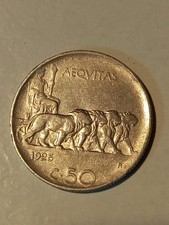 Regno d'Italia Vittorio Emanuele III 50 Centesimi Leoni Rigato - 1925