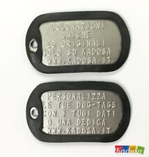 Set 2 Piastrine Militari Inox con INCISIONE Personalizzata Dog Tags Alluminio
