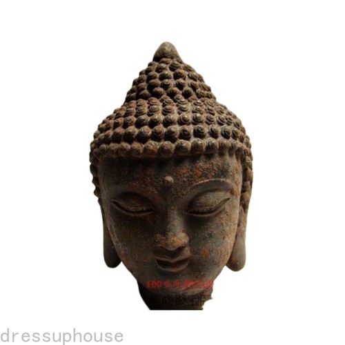 Vecchia statua testa buddha - di,