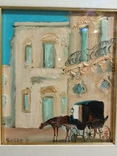 Quadro "barocco leccese", artista Enzo Sozzo, 30x25,pennello olio, 1981