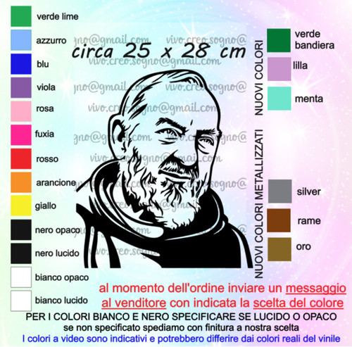 Adesivo sticker padre pio - adesivo,