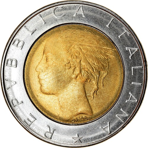778442 moneta italia 500 - moneta,, italia,