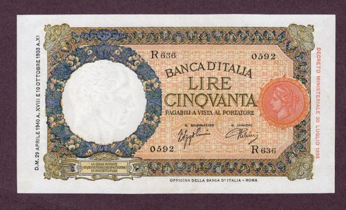 Italia lire banconota 1940 - 50,
