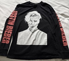 T-shirt concerto Justin Bieber taglia L tour scopo manica lunga double face H&M