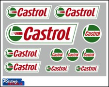 Adesivi/Decalcomanie Castrol - 11 Adesivi Stampati e Tagliati di Alta Qualità