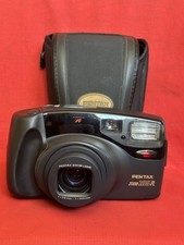 Pentax Zoom 105-R 38-105mm obiettivo 35mm fotocamera punta e scatta pellicola testata e funzionante