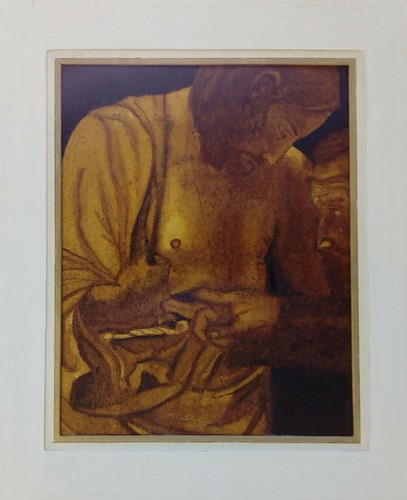 Dipinto olio tela con - tela,