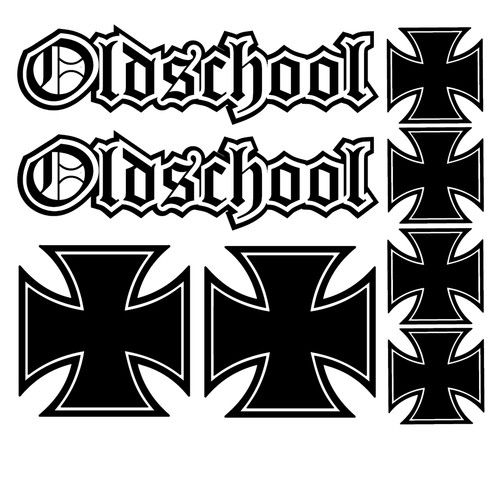 Adesivi oldschool set - adesivi, pezzi