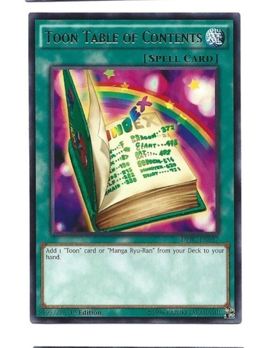 Yugioh toon table contents - table, of