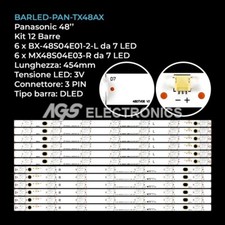 KIT 12 BARRE STRIP LED TV PANASONIC  MX48S04E03 , MX48S04E04, TX48AS640B