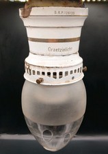 Antica lampada a gas smaltata "Luce Graetzina" D.R.P. RICOSTRUITO E CABLATO RARO