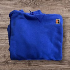 NIKE Court Heritage Hoodie Felpa con Cappuccio Blu XS Logo Patch AV0766-48Tennis