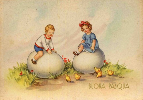Cartolina buona pasqua croce - cartolina,