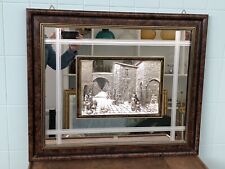 Quadro Specchiato Bassorilievo In argento 925 Paesaggio In Rilievo Marchio AC