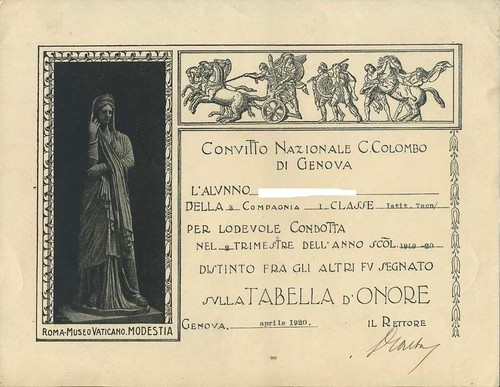 Diploma attestato lodevole - attestato,