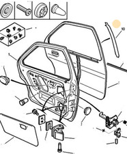 (23) ADESIVI PORTA LATERALE POSTERIORE BATTENTE ORIGINALE PEUGEOT 106 8659ZQ