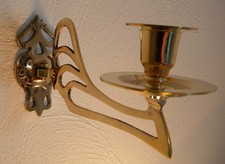 Candelieri Candelabro Luce da Parete un Braccio Art Deco Ottone Colore Oro