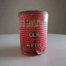 Olio Sansa Oliva Latta Pubblicitaria  Ferro 25kg  Vintage Ola Di Bei & C Lucca 