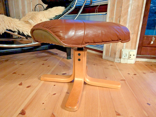Sgabello pelle vintage - sgabello, 60er