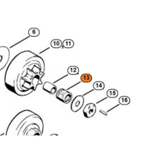 GABBIA A RULLI 15x18x17 PER MOTOSEGA STIHL 08 E TRIVELLA STIHL BT 360