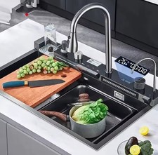 Lavello cucina cascata acciaio