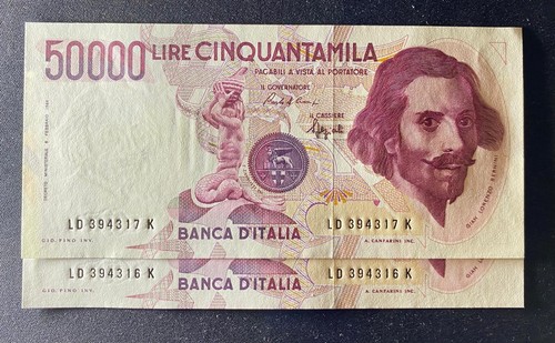 Italy 50000 lire - 2x, bernini