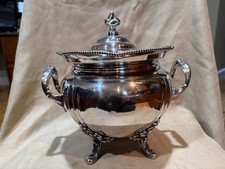 Antico piatto quadruplo Adelphi Silver Co ornato inciso zuppiera