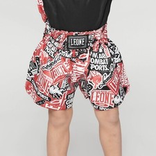 PANTALONCINO LEONE MMA SHORTS ARTI MARZIALI abj08 THAI JR BAMBINO KICK BOXING