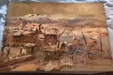 Signorini Aldo “Nevicata” olio su tavola CERTIFICATO