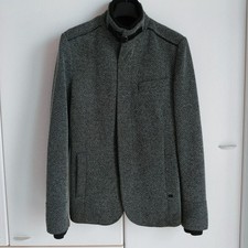 GIACCA CAPPOTTO TRENCH UOMO M ZARA GRIGIO POLIESTERE CERNIERA BOTTONI SPACCO