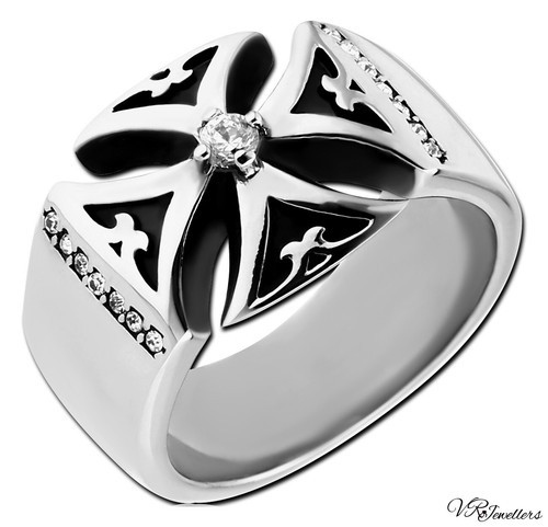 Anello croce ferro acciaio - anello,