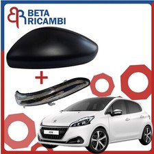Calotta Specchietto Retrovisore Peugeot 208 Sinistro Sx Guida Nero + Freccia