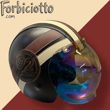 Casco vintage in pelle personalizzato Cafe Racer Calotta Lunga e Stretta