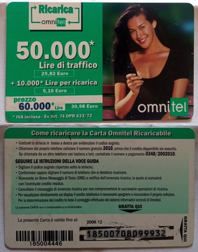 Scheda ricarica omnitel - ricarica,