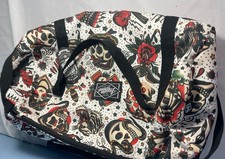 Borsone borsello marca liquore Sak teschio tatuaggio fiori punk 16 x 20