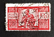 1946  bollo repubblica 100 lire democratica var. dent. 14 e 1 quarto x 14 e 1 qu