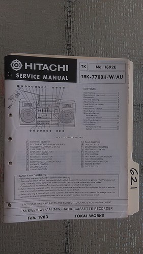 Hitachi trk 7700h manuale - hitachi,