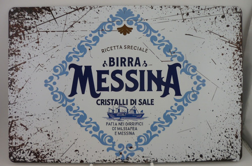 Insegna latta birra messina - latta,