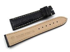 Strap Band Leather Luxury Genuine Crocodile Blu Scuro 20/16mm Hand Made New