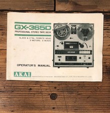 Akai GX-365D Reel to Reel Proprietari / Manuale utente *Originale*
