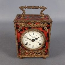 Orologio Sveglia Kienzle Boulle Legno Ottone Meccanico Manuale Vintage 1950