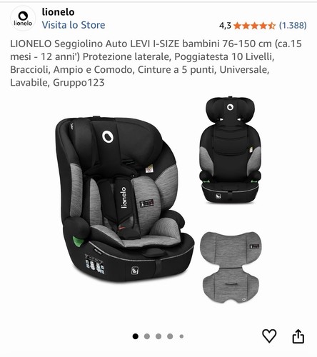 Seggiolino auto lionelo levi - seggiolino,
